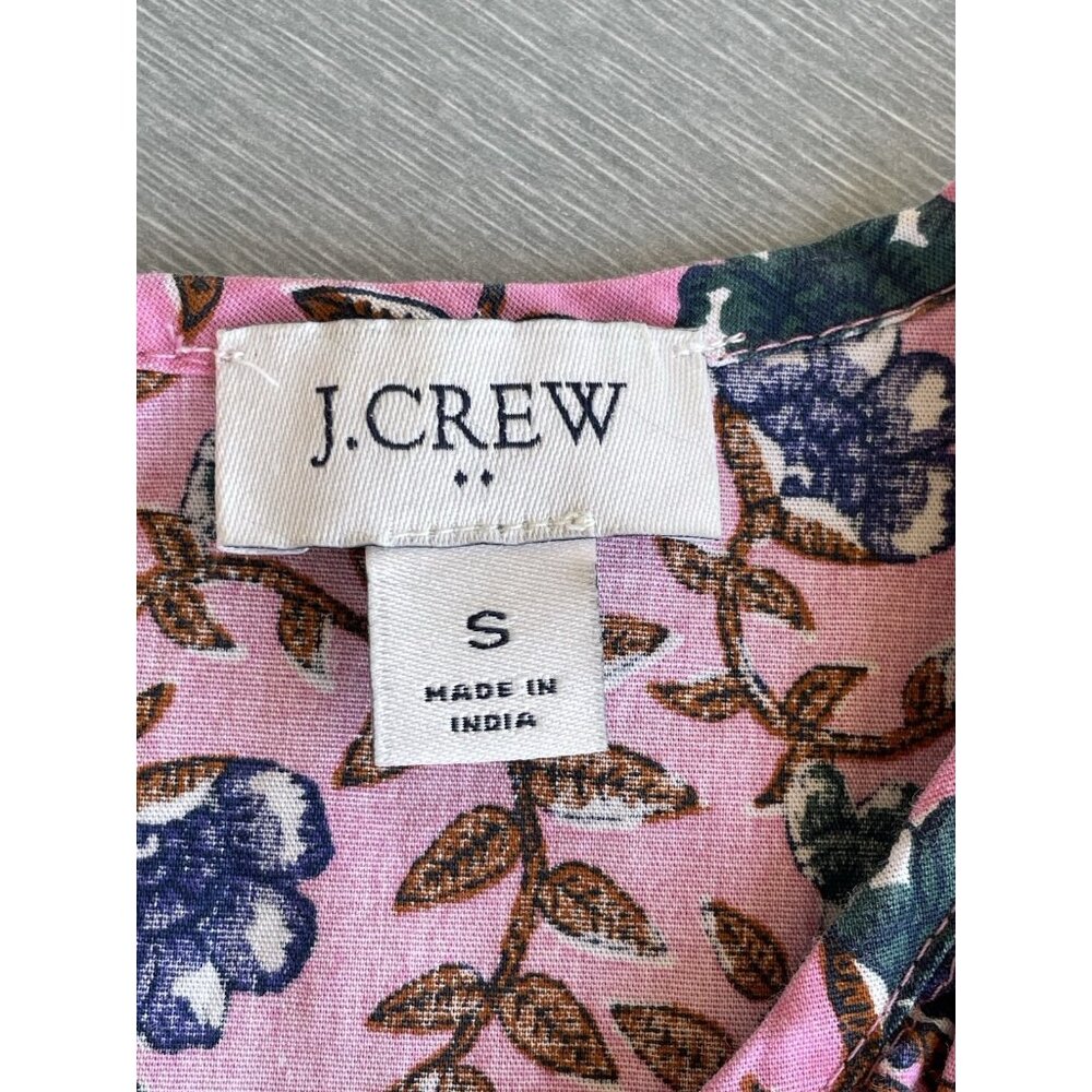 J.Crew  Flutter Sleeve Floral Smoked Midi Sun Dress Size Small - Picture 2 of 13